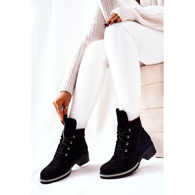 Botas cálidas de gamuza Grecia negras negro 2