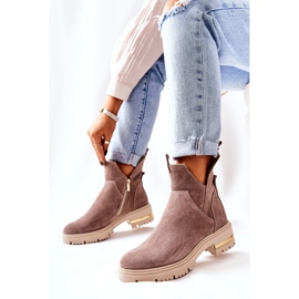 PA2 Botas cálidas con un corte Cappucino Tanya beige 2