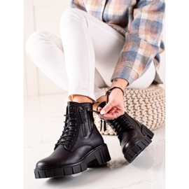 Goodin Tramperos de moda con cremalleras decorativas negro 2
