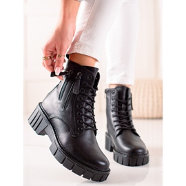 Goodin Tramperos de moda con cremalleras decorativas negro 1
