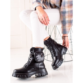 TRENDI Botas negras con bolsillo negro 2