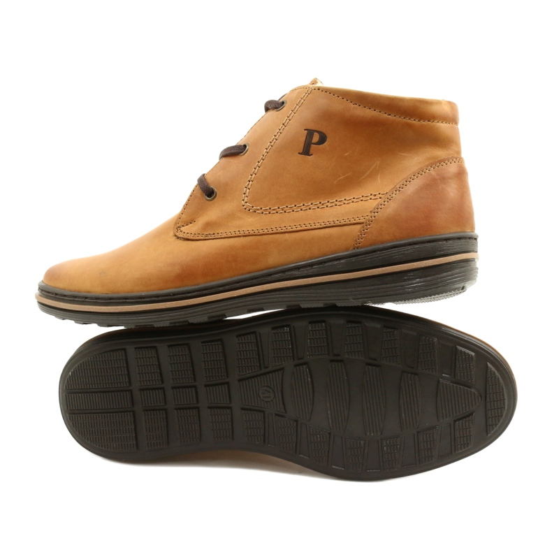 Polbut Botas de invierno para hombre, atadas 339S camel beige amarillo 4