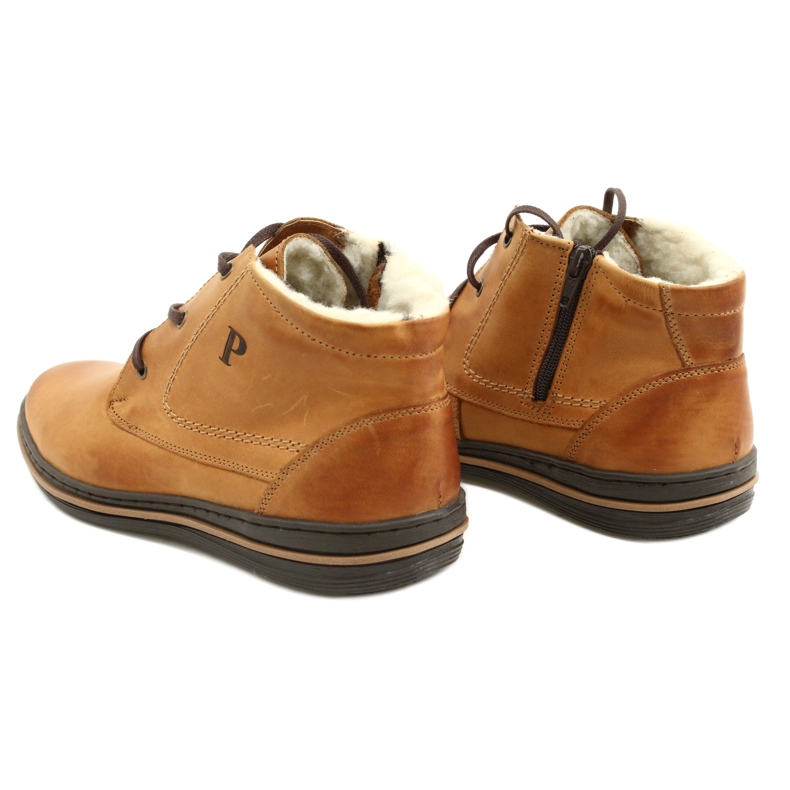 Polbut Botas de invierno para hombre, atadas 339S camel beige amarillo 5