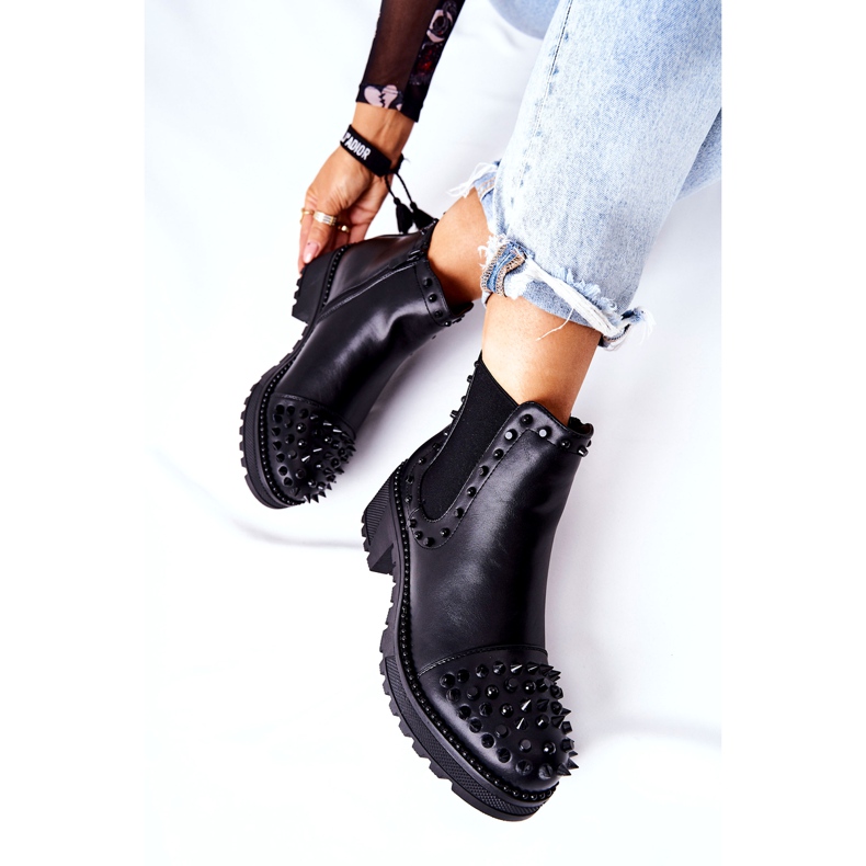 PG1 Botas negras Comonis Jodhpur con jets negro 1