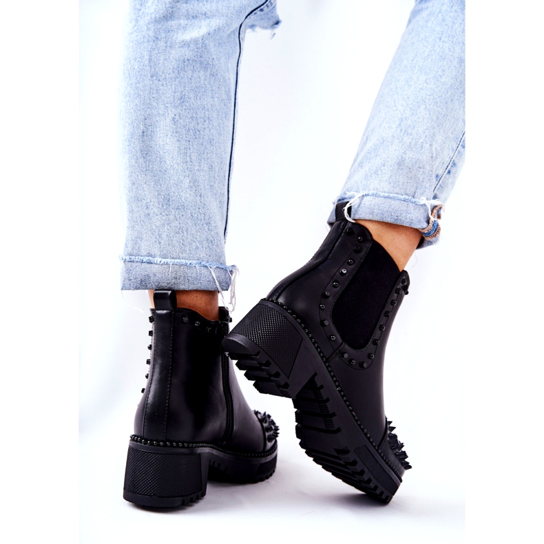 PG1 Botas negras Comonis Jodhpur con jets negro 2