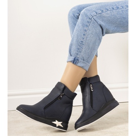 Botas de mujer azul marino en la cuña Edmee 1