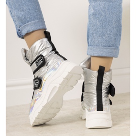 Botas de nieve plateadas con Velcro Comforte plata 1 Botas de nieve plateadas con Velcro Comforte plata 1