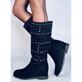 Botas en una cuña oculta Ferto Black negro 1 Botas en una cuña oculta Ferto Black negro 1