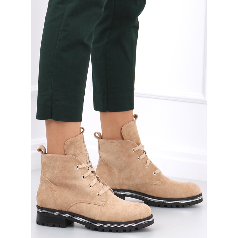 Botas con cordones Bing Beige 2