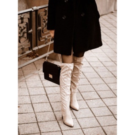 Vinceza Botas De Mujer Con Tacón Ante Beige Monleek 8