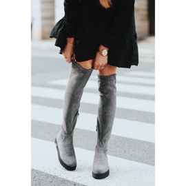 Botas planas decoradas grises de Lia rosa 2