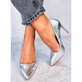 Zapatos de salón con tacón de aguja Eva Silver plata 2