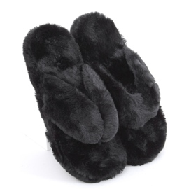 Pantuflas de pelo Bunny Black negro 4