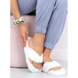 Pantuflas de piel Bunny Colorful azul rosado amarillo 5