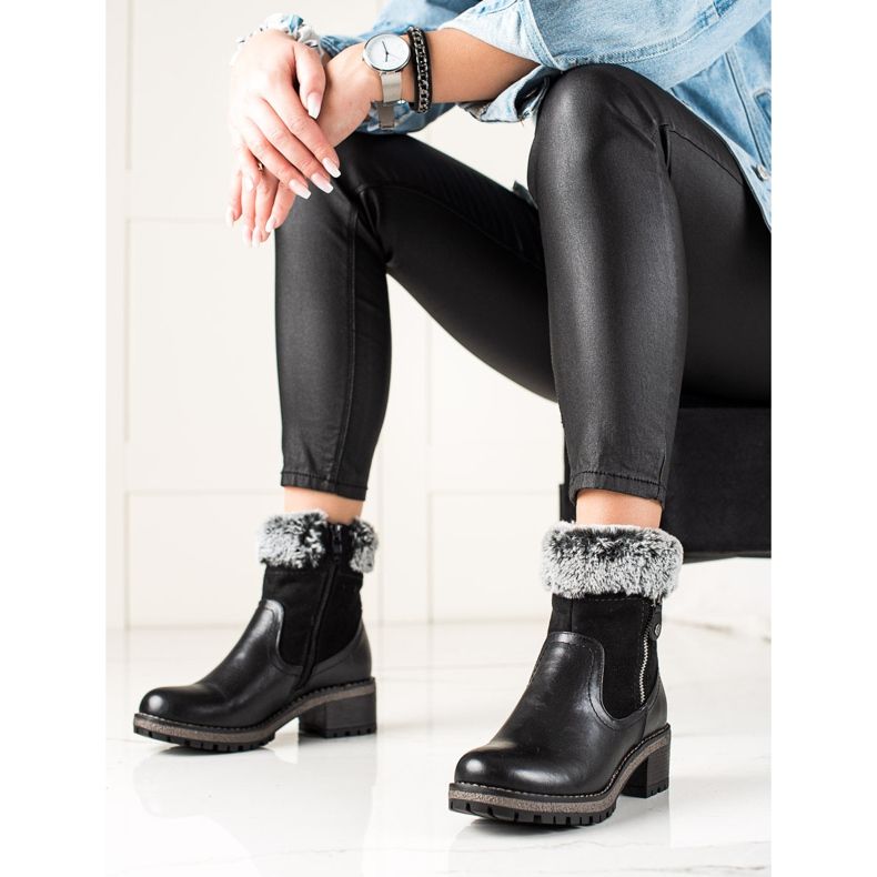 Goodin Botas casuales con piel negro 1