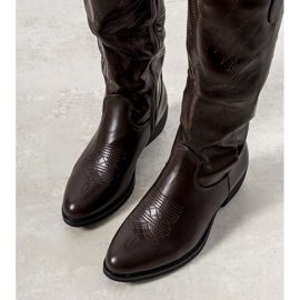 Botas vaqueras marrones, alto Berthiaume marrón 1
