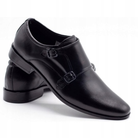 Olivier Zapatos de cuero para hombres monjes 287l negro 3