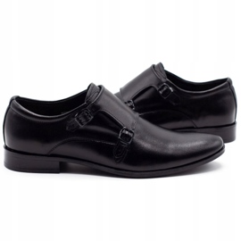 Olivier Zapatos de cuero para hombres monjes 287l negro 4