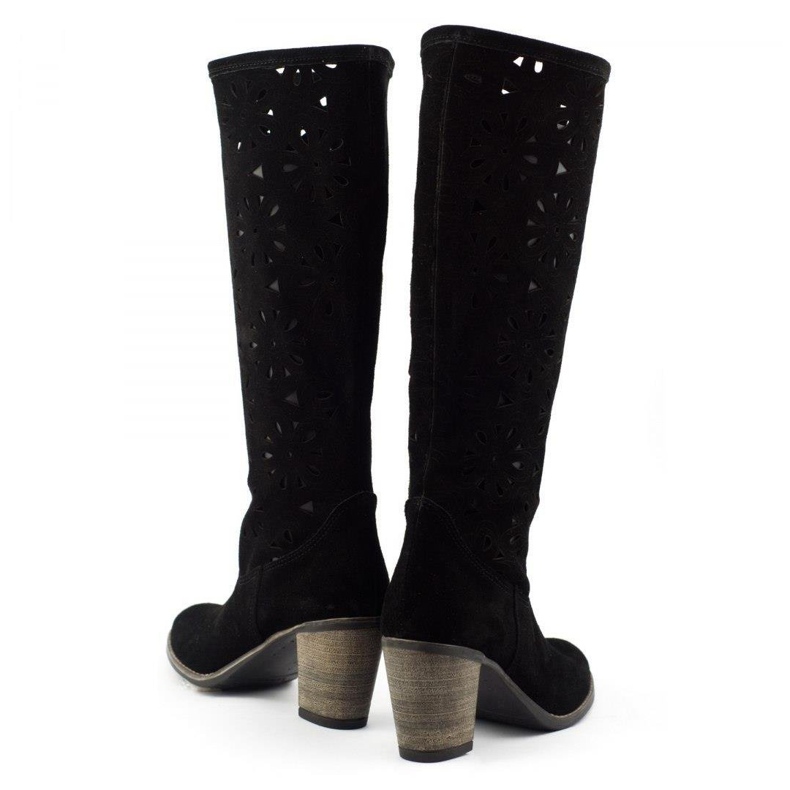 Olivier Botas negras de tacón calado negro 3