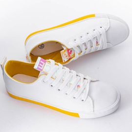 Zapatillas blancas de Valerie blanco amarillo 1