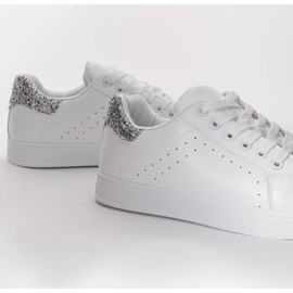 Deportivas blancas con purpurina Shine blanco plata 2