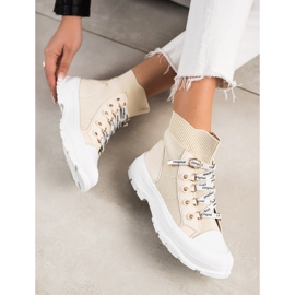 Goodin Zapatillas altas de moda beige 3
