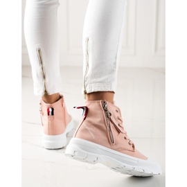 Goodin Zapatillas con cremallera decorativa rosado 3