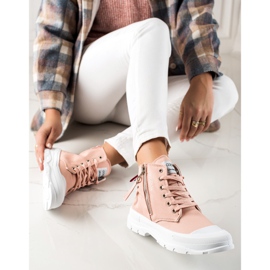 Goodin Zapatillas con cremallera decorativa rosado 4