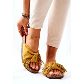 FW1 Chanclas con suela de corcho Taryne amarillas amarillo 4