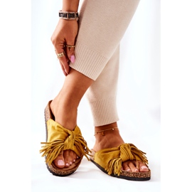 FW1 Chanclas con suela de corcho Taryne amarillas amarillo 5