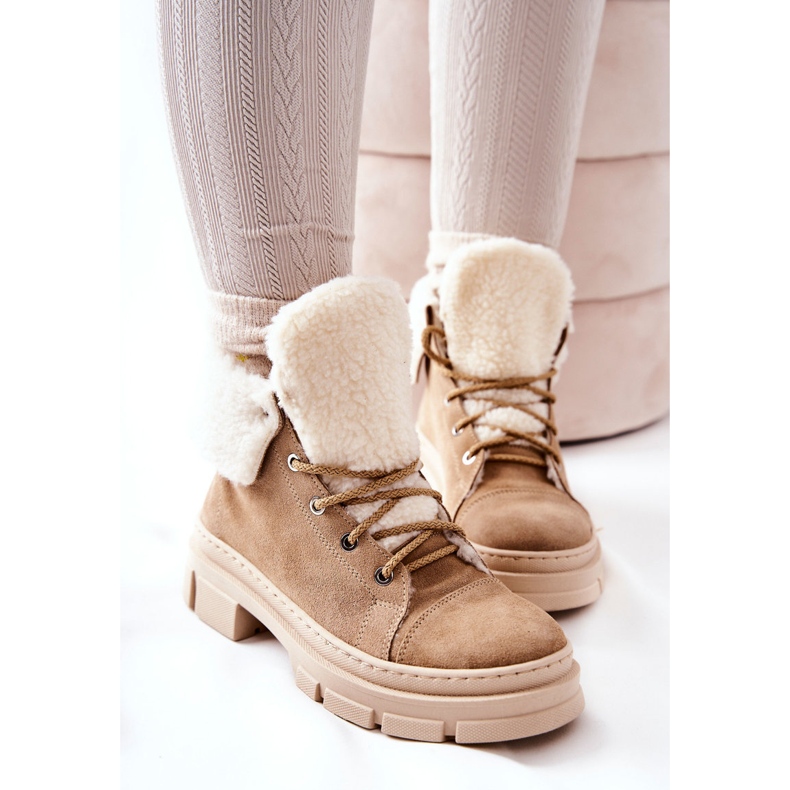 Botas Zapatillas De Deporte Atado Cálido Beige Karley 1 Botas Zapatillas De Deporte Atado Cálido Beige Karley 1
