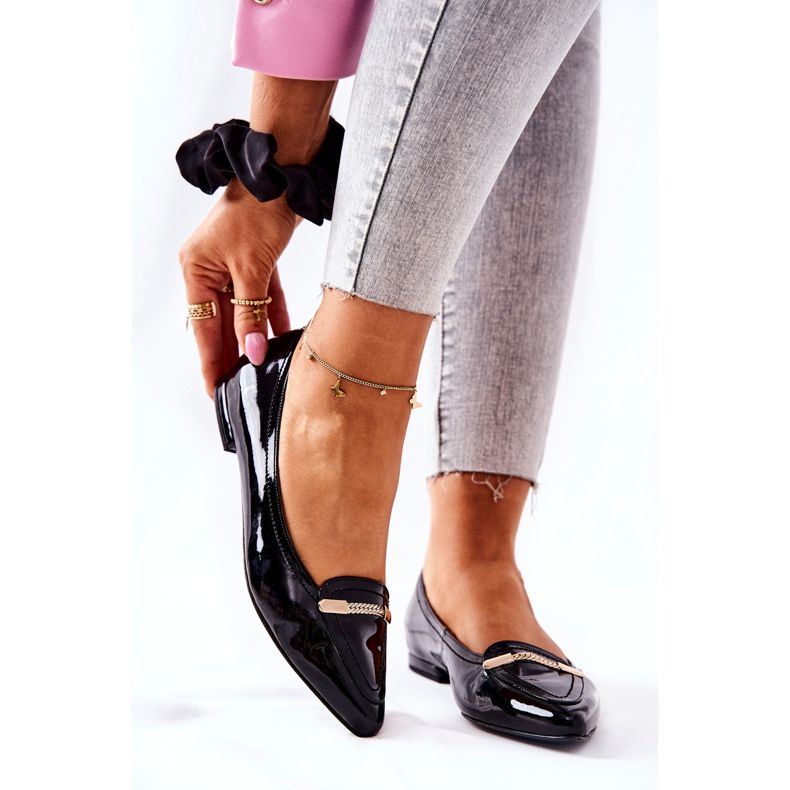 Bailarinas Monnari Piel Lacada 0160-020 Negro 1