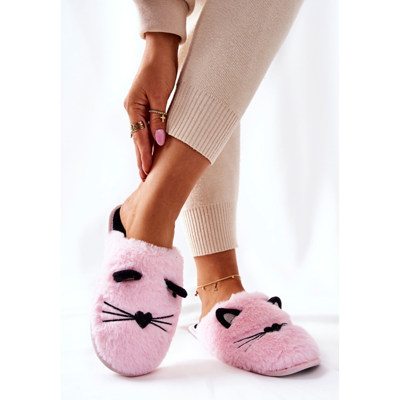PE1 Gatitos Pantuflas Suaves Con Orejas Rosadas Distty 2
