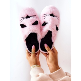 PE1 Gatitos Pantuflas Suaves Con Orejas Rosadas Distty rosado 6