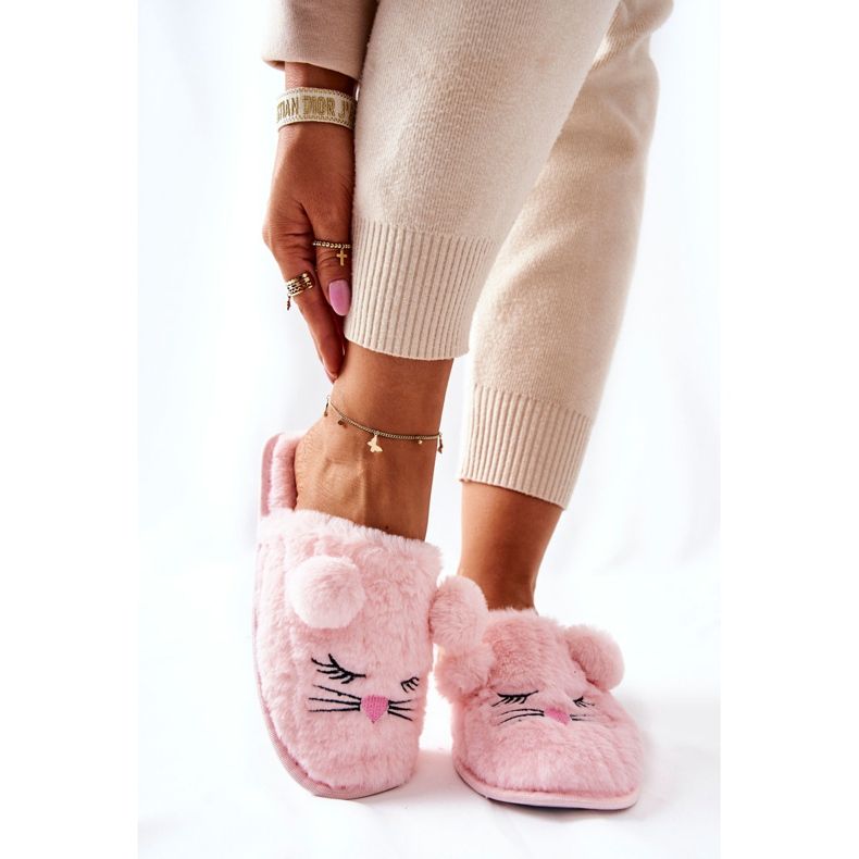 PE1 Pantuflas suaves de ratón con orejas de Luise rosas rosado 1 PE1 Pantuflas suaves de ratón con orejas de Luise rosas rosado 1