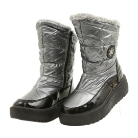 Botas de nieve para mujeres copos de nieve Filippo DBT3404 Negro y plata 2