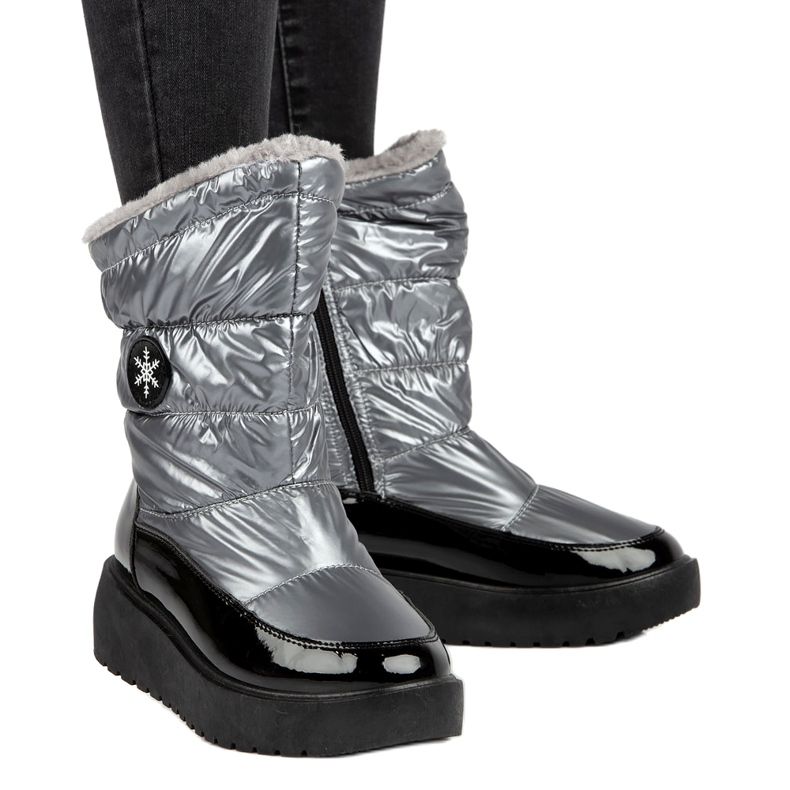 Botas de nieve para mujeres copos de nieve Filippo DBT3404 Negro y plata 6 Botas de nieve para mujeres copos de nieve Filippo DBT3404 Negro y plata 6