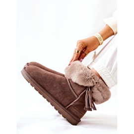 FS1 Botas de nieve Mukluki Warm con flecos Marrón Sorella 2