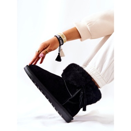 FS1 Botas de nieve Mukluki Warm Fringes Black Sorella negro 2 FS1 Botas de nieve Mukluki Warm Fringes Black Sorella negro 2