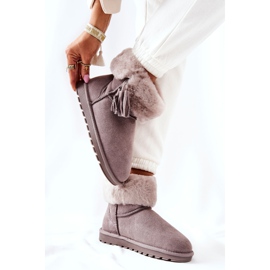 FS1 Botas de nieve Mukluki Warm Fringe Grey Sorella gris 6