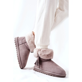 FS1 Botas de nieve Mukluki Warm Fringe Grey Sorella gris 3