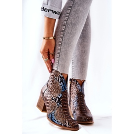 Lewski Shoes Botas Vaqueras Lewski Marrón-Azul Serpiente Patrón EV28 4