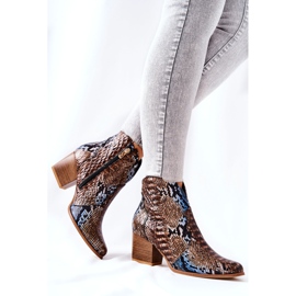Lewski Shoes Botas Vaqueras Lewski Marrón-Azul Serpiente Patrón EV28 5