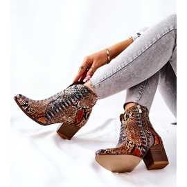 Lewski Shoes Botas Vaqueras Lewski Naranja-Azul Serpiente Patrón EV28 marrón 4