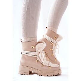 Lewski Shoes Botas de cuero Trappers Tied Lewski Beige claro 3116 6