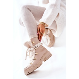 Lewski Shoes Botas de cuero Trappers Tied Lewski Beige claro 3116 4