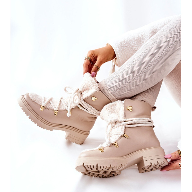 Lewski Shoes Botas de cuero Trappers Tied Lewski Beige claro 3116 2