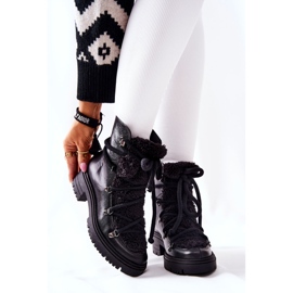 Lewski Shoes Botas de cuero atadas Lewski Black 3116 negro 4