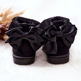 FR1 Botas de nieve cálidas para niños con lazo Black Snowis negro 2 FR1 Botas de nieve cálidas para niños con lazo Black Snowis negro 2