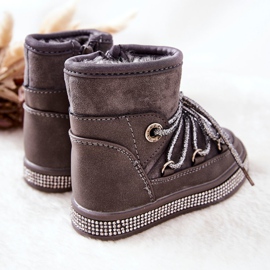 FR1 Botas de nieve grises para niños con circonita Wellma 2